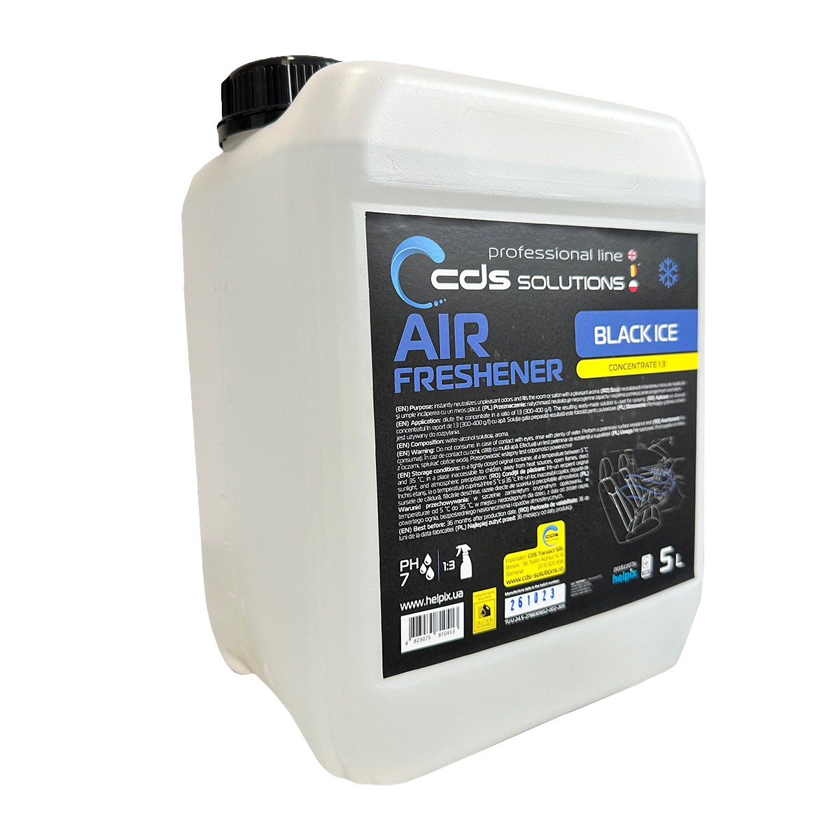 CDS AIR FRESHENER BLACK ICE - OD. CONCENTRAT - 5 L - CDS AIR FRESHENER BLACK ICE - OD. CONCENTRAT - 5 L